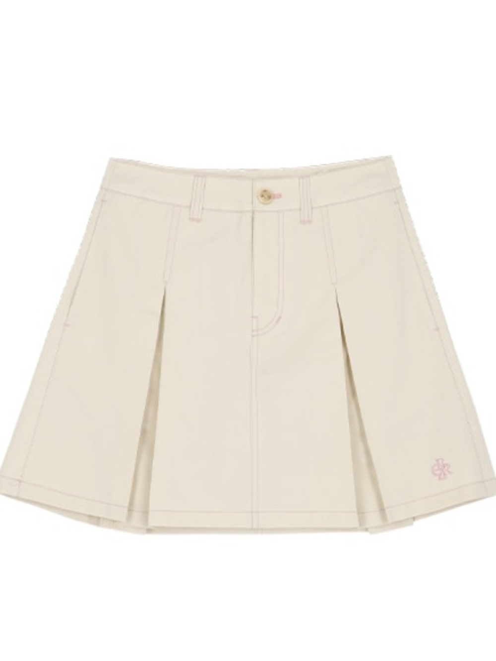 BNWOT Beige Pleated Mini Skirt with Built In Shorts